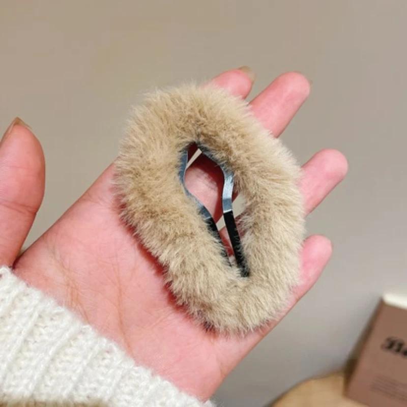 

Плюшевая заколка с облаком - Дизайн с торчащими волосами сбоку для женщин, чтобы закалывать на затылке, BB-заколка для осени