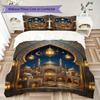 Muslim Pattern Bedding uilt Set uilt Cover Pillowcase Home Decoration Birthday Gift (1 * duvet cover + 2 * pillowcase  without core)125