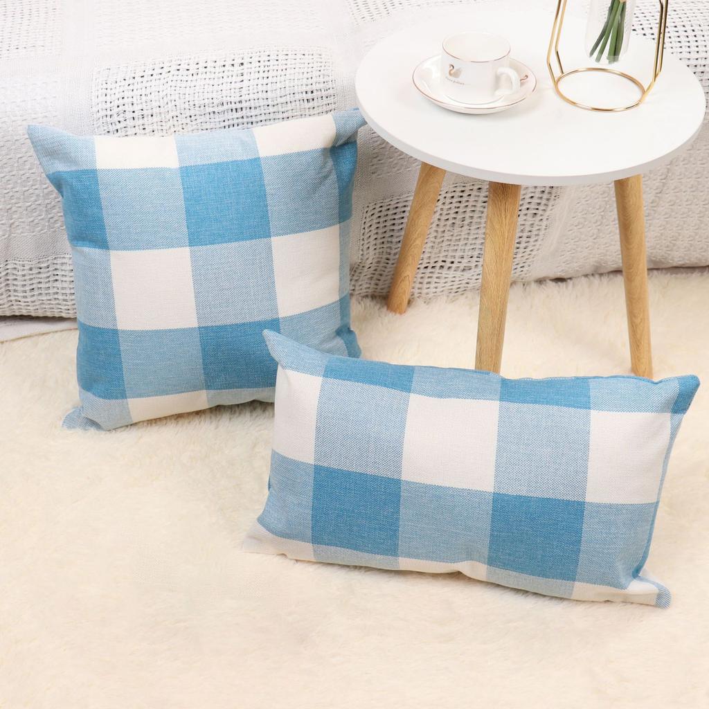 Sofa Pillow Plaid Nordic Office Pillow Bed Backrest Car Waist Pillow Cover