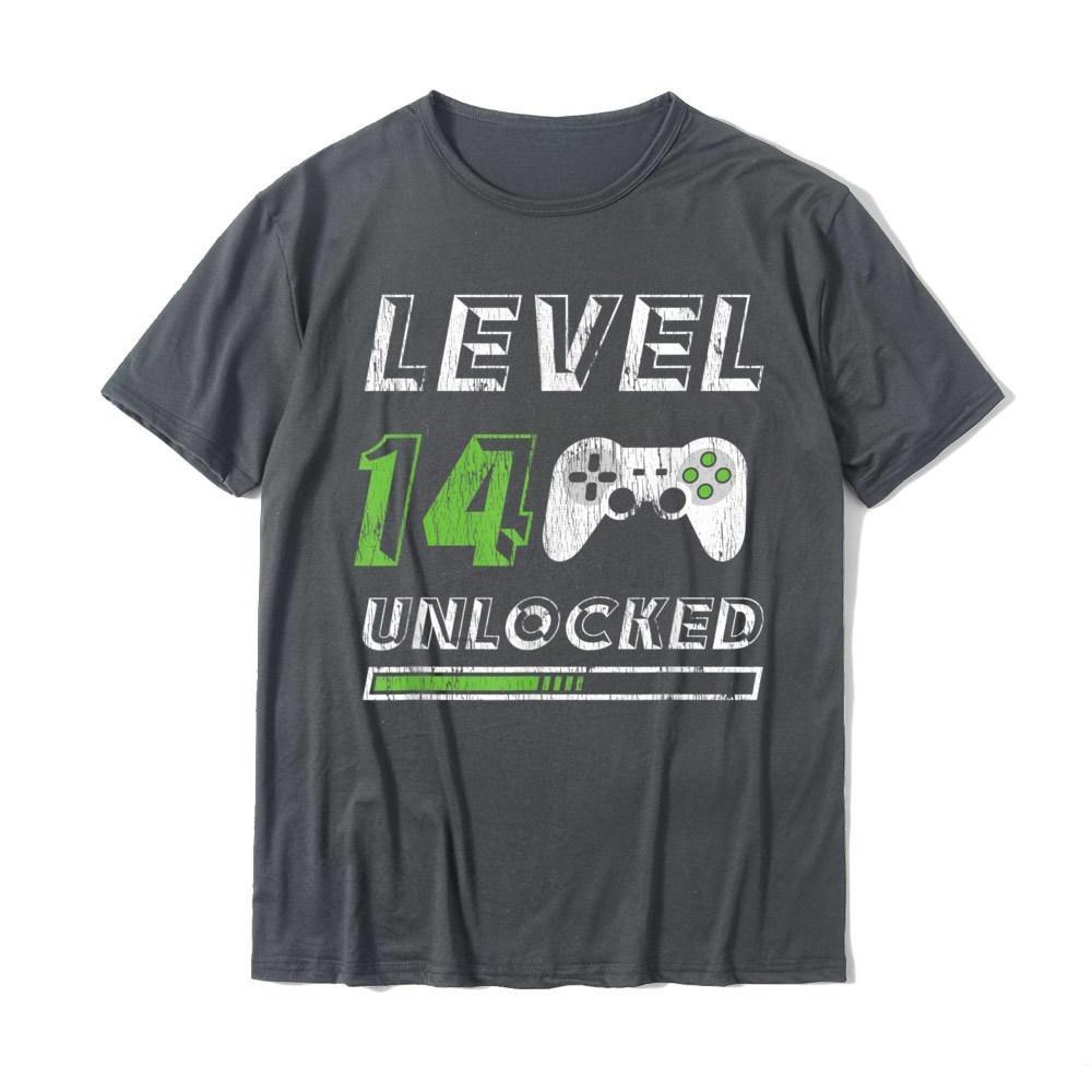 

Level 14 Unlocked - 14 Year Old Gamer Funny Birthday T-Shirt Cotton Tops & Tees for Men Custom Top T-Shirts Crazy New Design 4XL