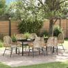 Garden Dining Set with Cushions 7 pcs Brown Poly Rattan