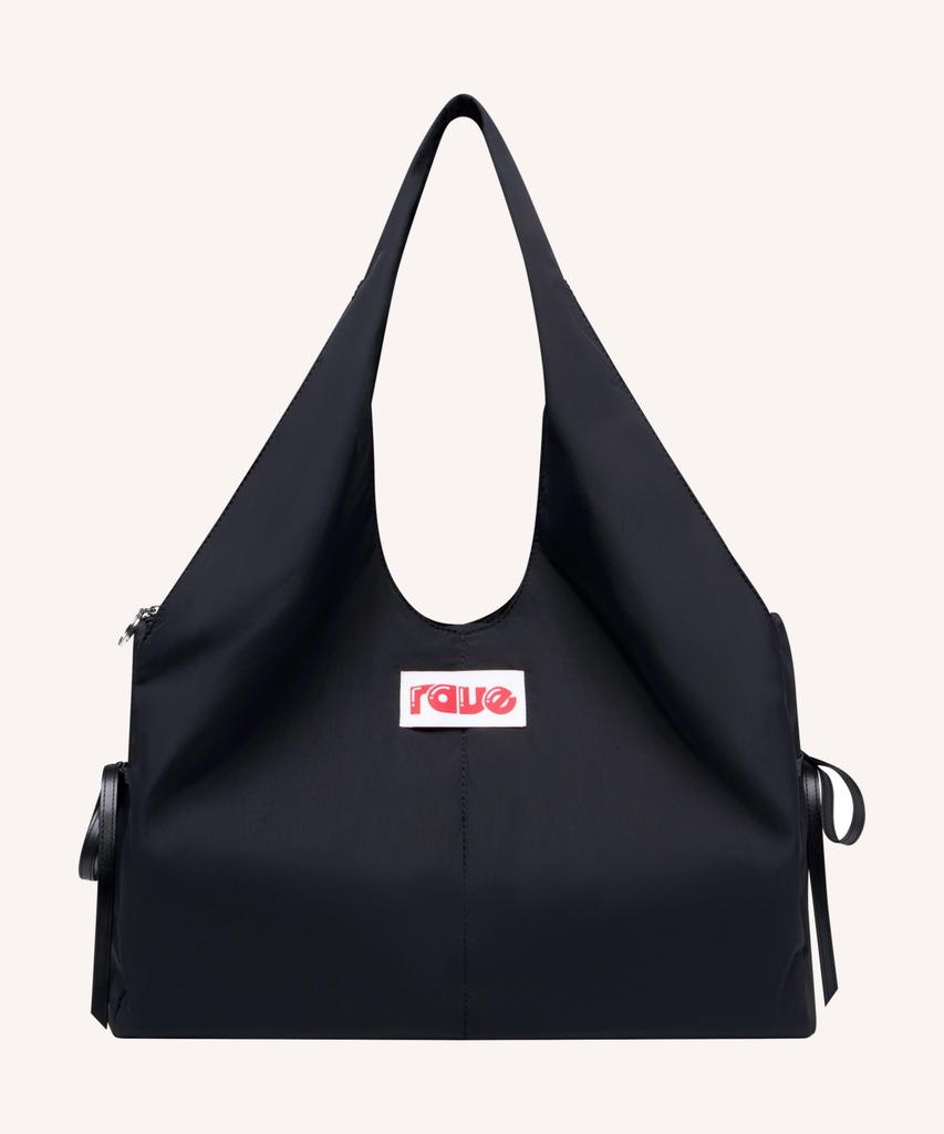 Loveravelive 4 Pocket Ribbon Shoulder Bob Bag (Matte Black)