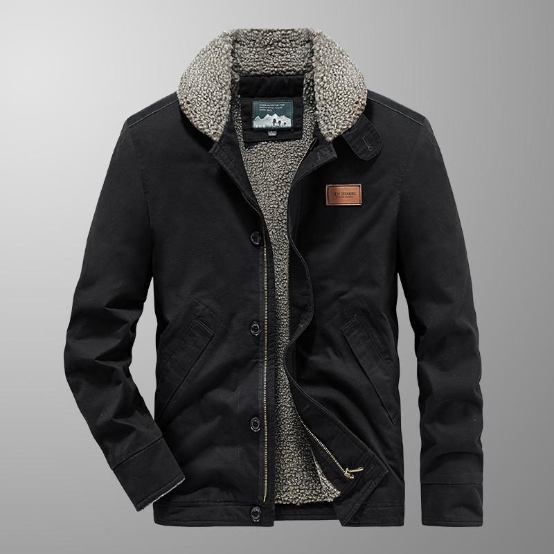 Mens Casual Outdoor Jacket With Multiple Pockets Loose Fit Wind-Resistant Breathable Hiking Camping Winter