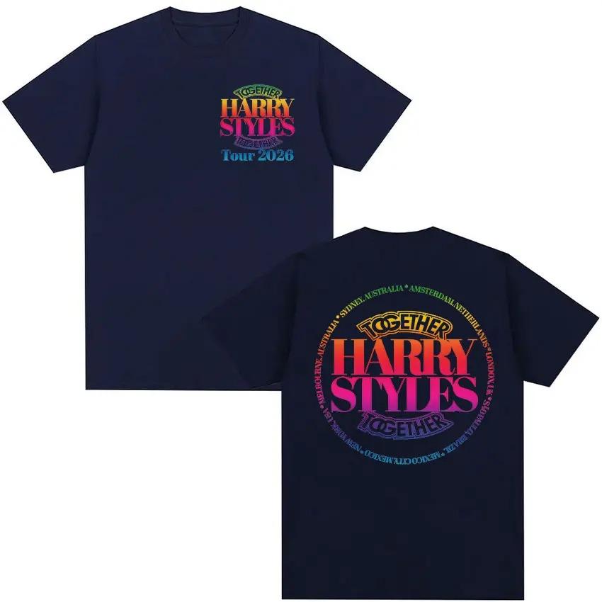 Harry Styles Insieme 2026 Tour Merch Maglietta Moda Uomo Girocollo Cotone Manica Corta Maglietta Stile Vintage Harajuku
