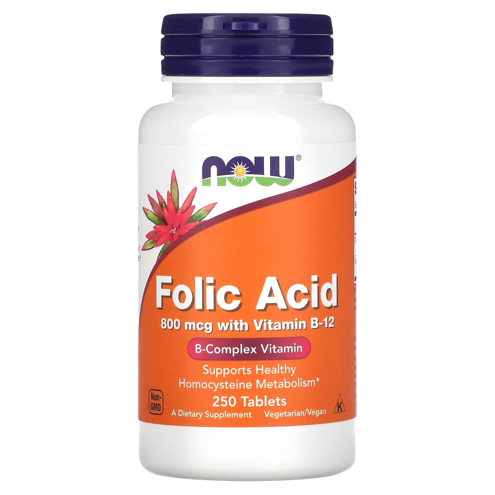 

NOW Foods, Фолієва кислота, 800 мкг, 250 таблеток