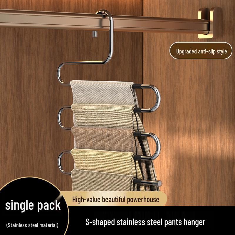 Multi-Layer Non-Slip Telescopic Stainless Steel Pants Hanger
