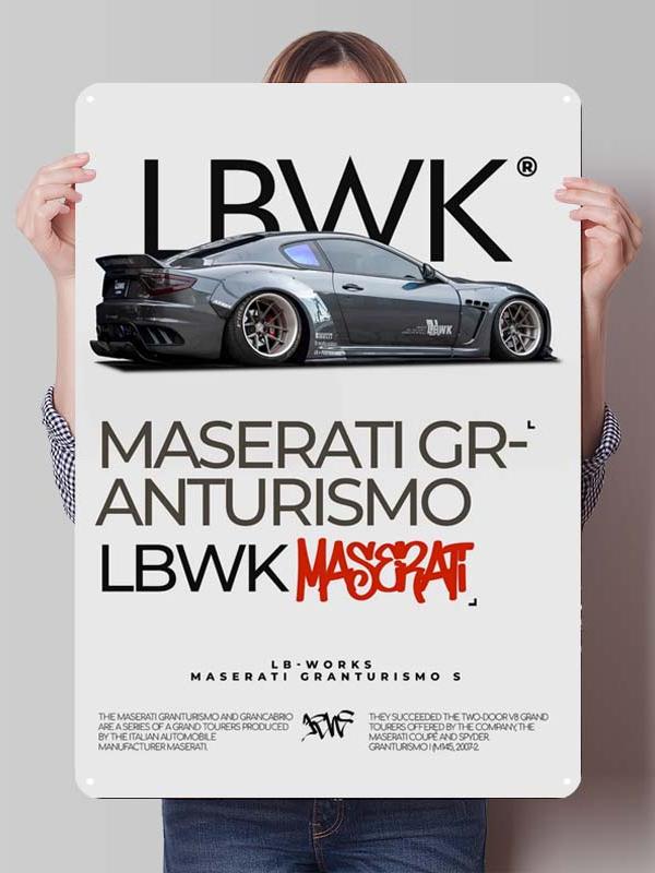 Maserati Classic Car Metal Poster Bedroom Decoration Living Room Decor Men Custom Metal Tin Signs for Garage Wall Art Decoration