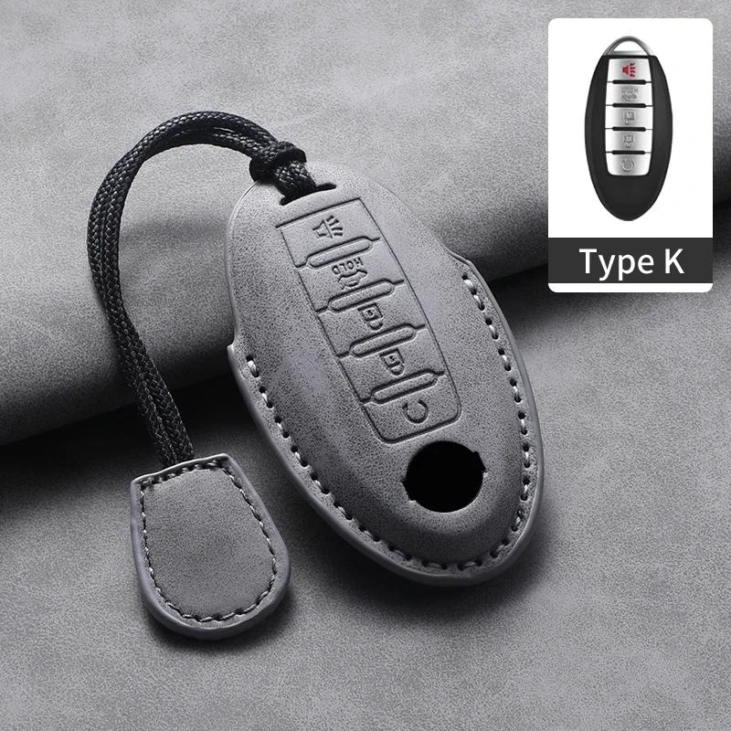 

5 Buttons Leather Car Key Case Cover Shell For Nissan Teana X-Trail Qashqai Sylphy Auto Key Protection Shell For Infiniti