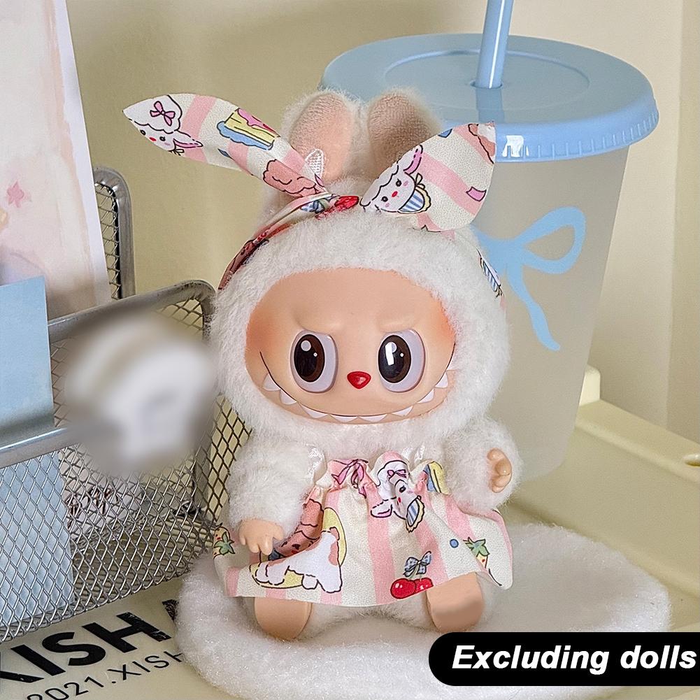 For 17cm Labubu Doll Clothes Fashion Clothes Dress Doll Clothes Color Match Overalls Dolls Accessories Cute Decoration Little Clothes