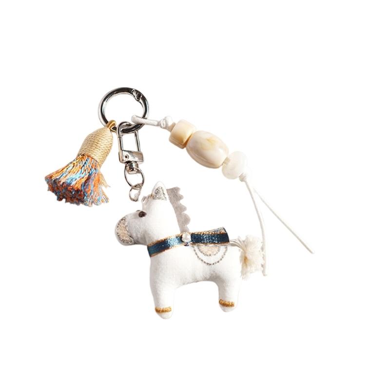 

Adorable Cartoon Horse Plush Keychain Soft Material for Keys Bags Decors and Ideal Gift for Any Occasion