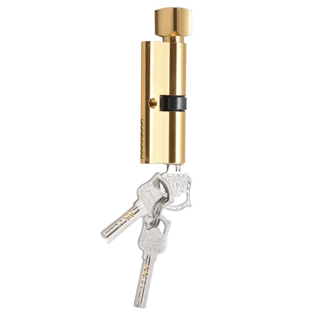 Cylinder Lock Door Locker Core Home Security System Tool Aluminum with Key for Cabinet Mailbox Drawer CupboardGold