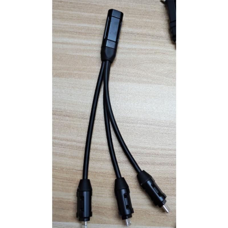 RWINEL240W 100W Three-in-One Universal Fast Charging Cable 2024 1-to-3 Splitter темно-синий