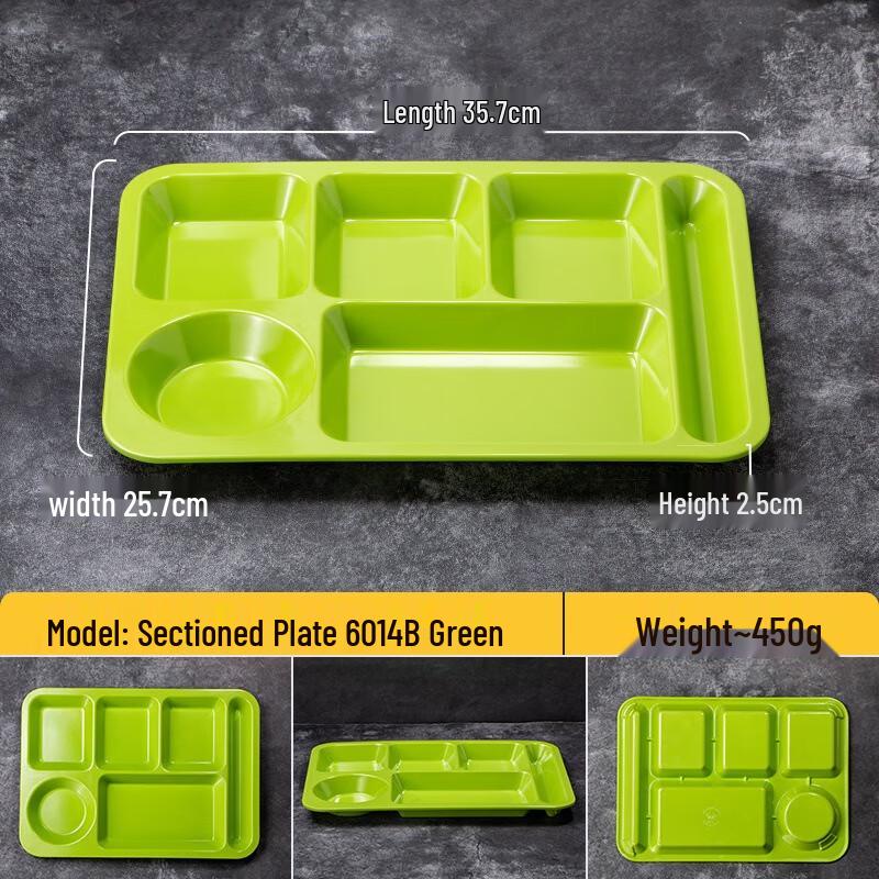 JINMEILI Melamine Deepened 6-Compartment Food Tray