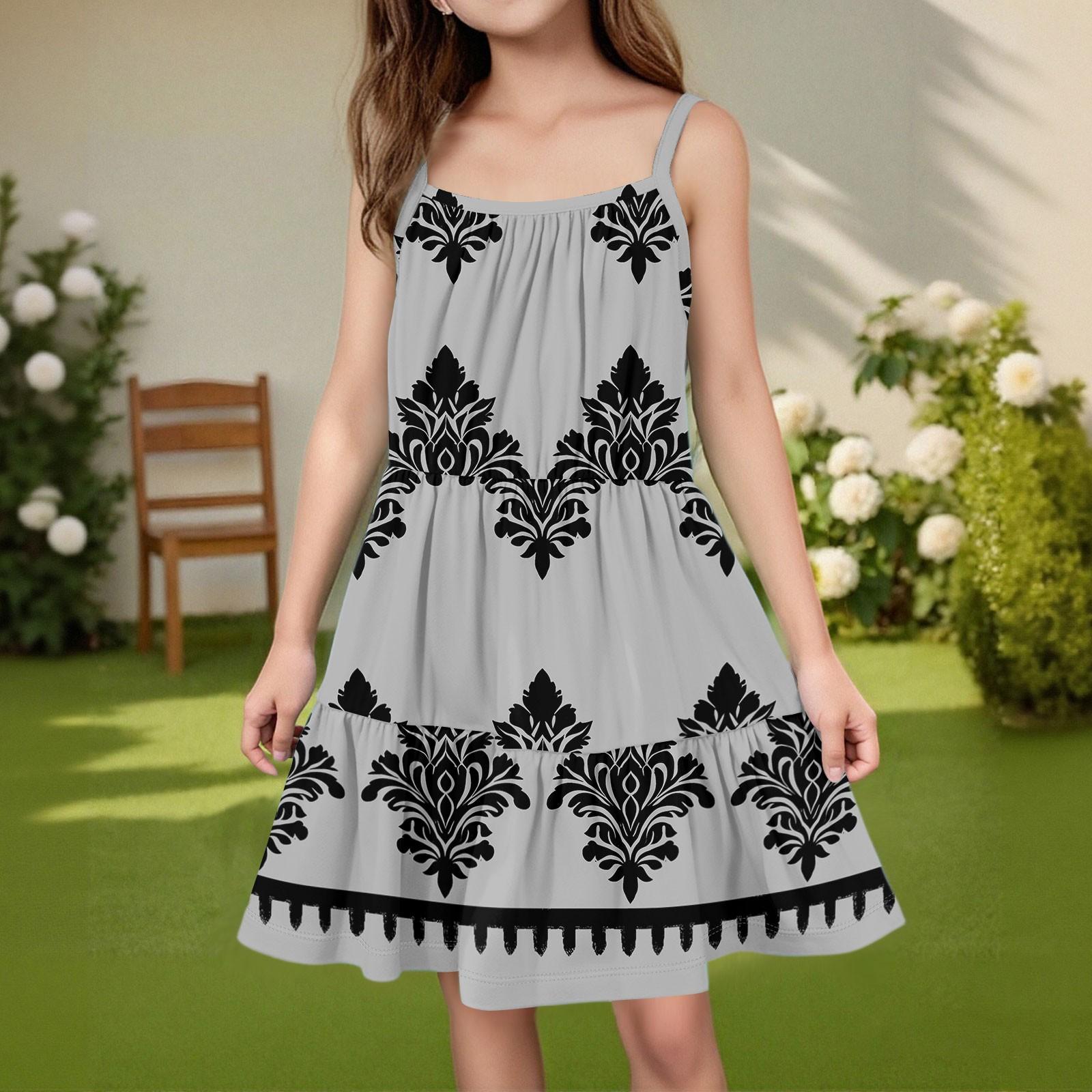 

Дитяча літня повсякденна модна сукня без рукавів з круглим вирізом 150