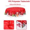 Christmas Polyester Round Tablecloth Merry Christmas Decor For Home 2025 Navidad Natal Cristmas Xmas Gift Happy NewYear 2025
