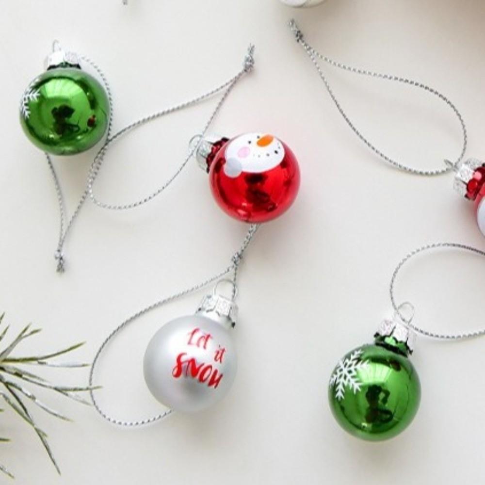 Hanging Glass Christmas Ball Ornaments Painted Christmas Spheres Pendant  Xmas Tree Decoration