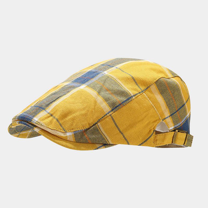 Classic Plaid Beret Hat For Women Men With Sun Protection Cotton Spring Summer Fashion Accessory