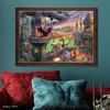 Puzzle Tenyo 1000 dílků Disney Thomas Kinkade Šípková Růženka Zloba plátno ve stylu speciální umělecké kolekce s lepidlem a špachtlí obsahuje