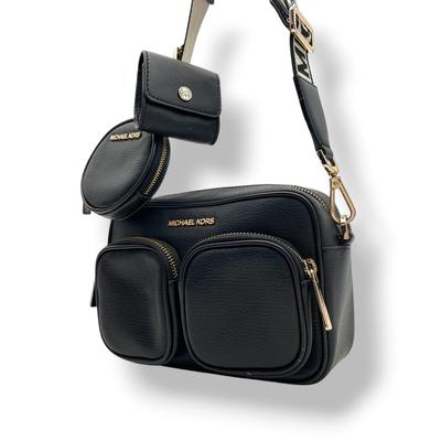 Used Shoulder Bag / Crossbody Bag JET SET ITEM JET SET ITEM Medium Pocket CrossbodyShoulder Bag Black/gold Leather Women