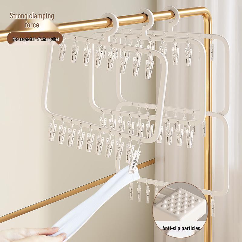 Kinder Mehrfach-Klammer Hänge-Wäscheständer zum Trocknen von Kleidung und Socken für Kleiderschrank oder Balkon