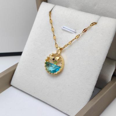 Ocean Whale Design Necklace for Women: Titanium Steel Jewelry with Micro-Inlaid Zircon and Luxurious Locking