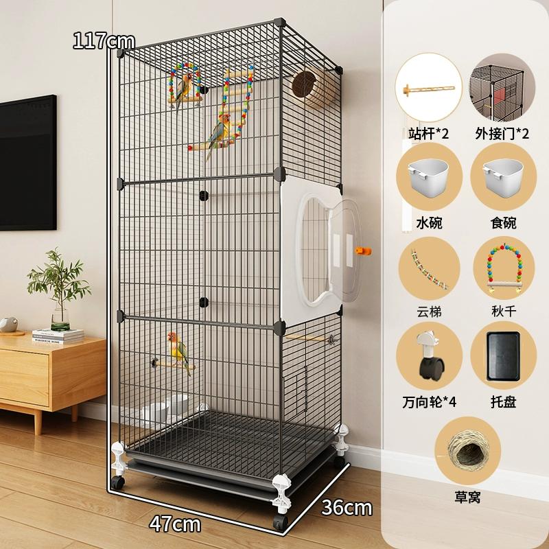 Large Bird Cage for Parrots New Design Luxury Villa for Budgies Cockatiels Lovebirds Spacious Premium Aviary with Modern Feature
