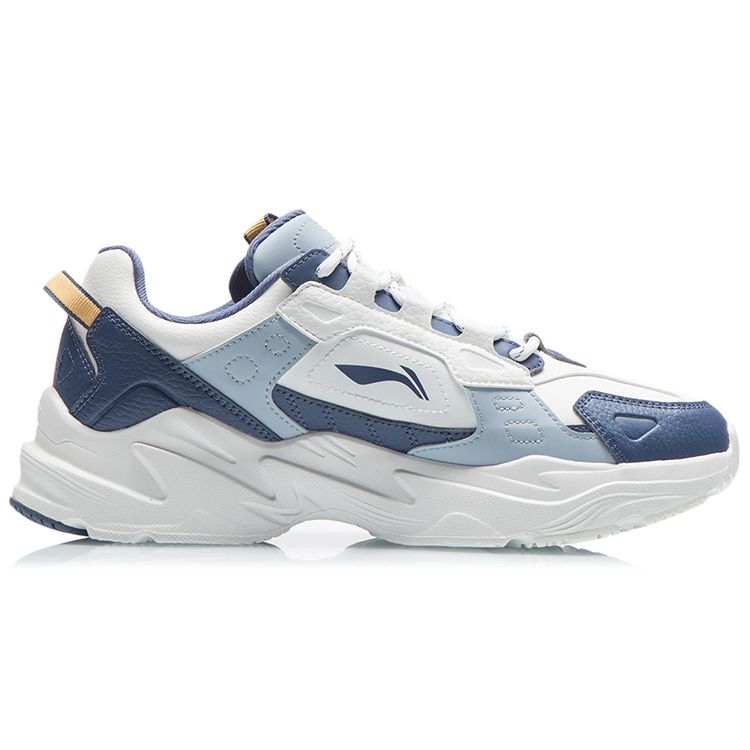 Li-Ning Non-Slip Wear-Resistant Lightweight Low-Top Sports Casual Shoes Men Sneakers White Blue AGCS417-3