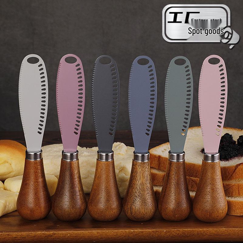 Acacia Wood Handle Stainless Steel Butter & Cheese Knife Set