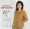 Women's Long Sleeve Down Jacket Crew Neck Casual Lightweight Down Coat Portable Short Winter Inner Wear