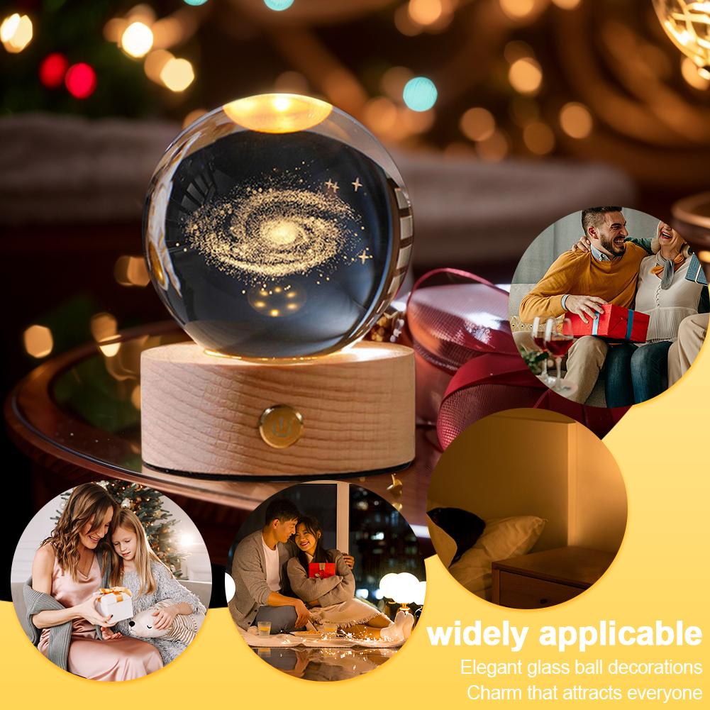 3D Universe Crystal Ball Light Touch Sensor Decorative Crystal Ball Lamp USB Rechargeable 350mAh Birthday Gifts for Boys Girls
