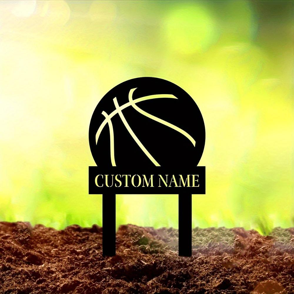 Personalized Iron Basketball Garden Stakes Durable Lawn Decor Gift for Fans Custom Sign