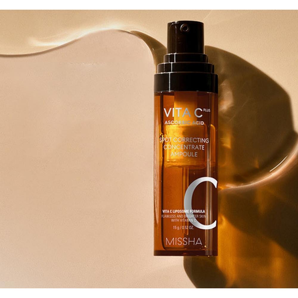 Missha Vita C Plus Spot Correcting Concentrate Ampoule 15g – Concentrated Vitamin C, Targeted Spot Care, Brightening Support, Korean