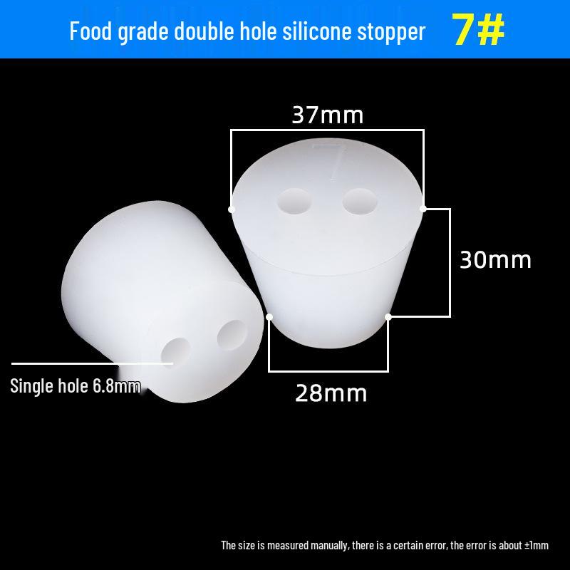 

Харчовий силіконовий корок для пробірки з подвійним отвором для виноробства