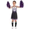 Set di Abbigliamento Cheerleading per Ragazze Senza Maniche Girocollo Stampa Lettere Stile Patchwork Vestito da Danza Calzini con Fiore Cheer