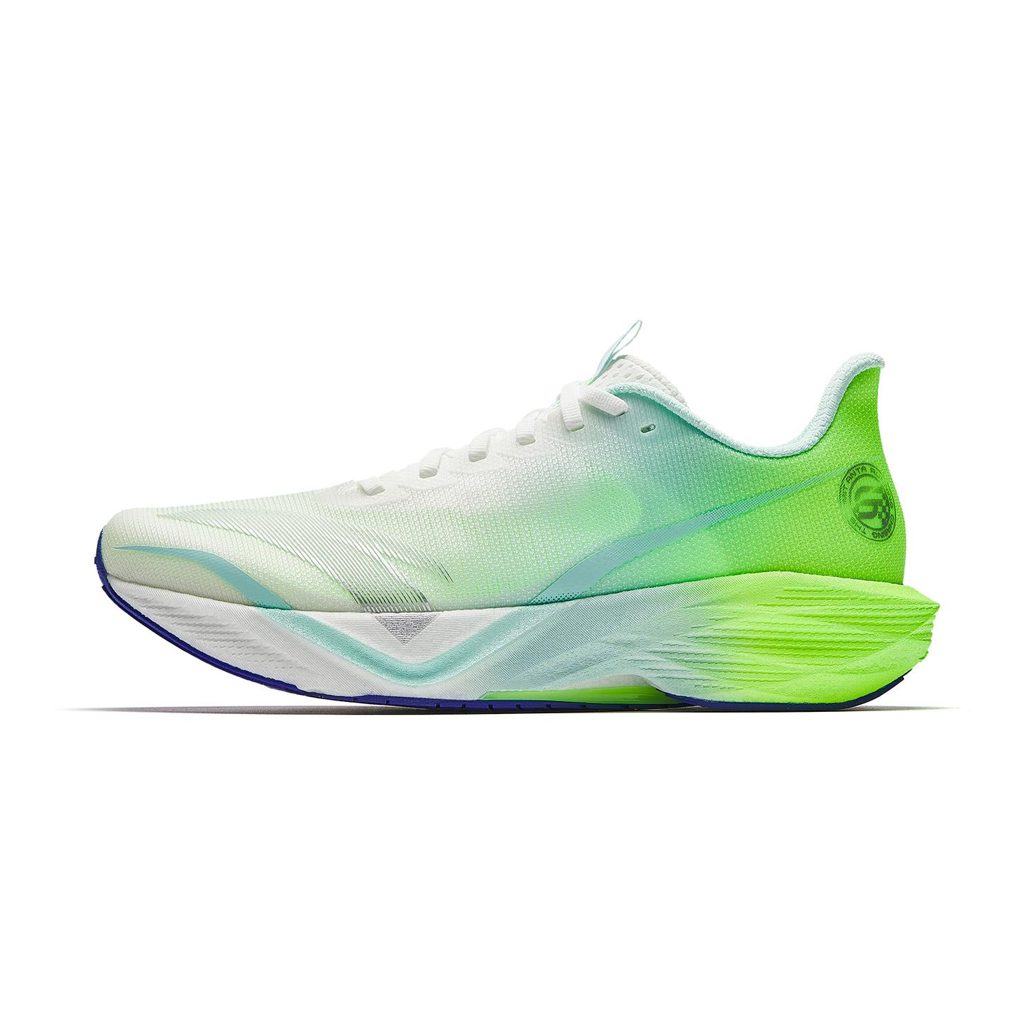 Anta Mach 6 Professional Cushioning Racing Shoes Men Sneakers Paper-White Ice-Blue Fluorescent-Green 112625583-12 40.5