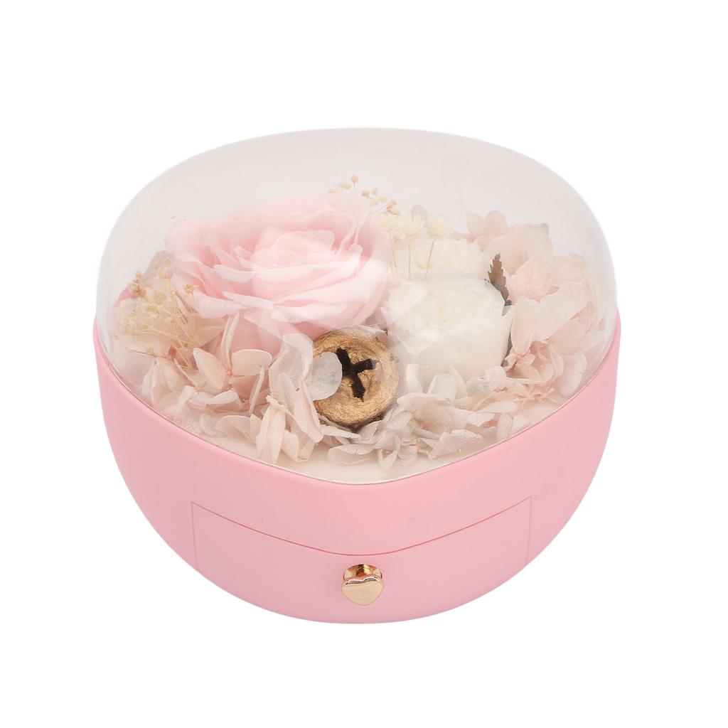 Šperkovnice ve tvaru srdce Svatba Konzervovaná květina Náhrdelník Prsten Úložný box Organizér pro ženy