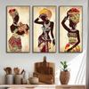 African Black Woman Canvas Painting Vintage Wall Art Figure Prints For Living Home Room Wall Decorative Pictures