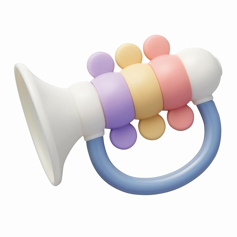 Toy Royal La Note Finger Play Trumpet (Rattle/Washable/Rattle) Unpainted, No Screws Required (Easy to Grip/Finger Play) Baby & Toddler Supplies