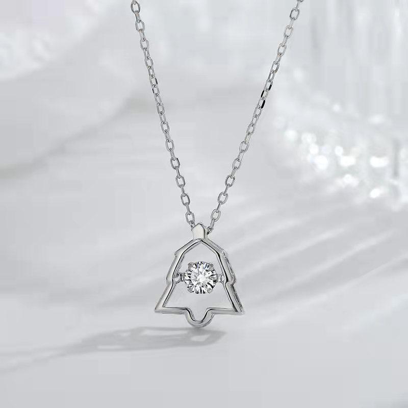 Yongyi S925 Sterling Silver Christmas Tree Necklace - Women's Light Luxury Pendant Jewelry