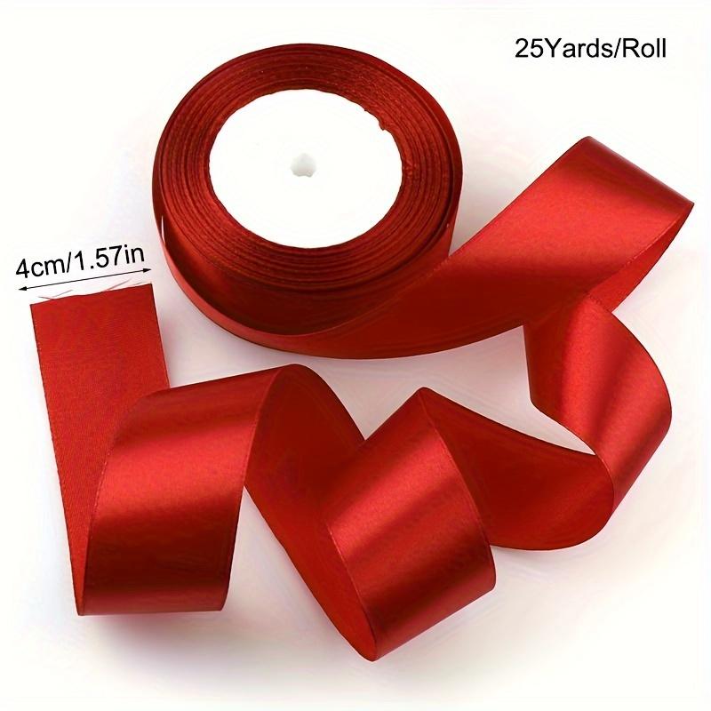 1pc 40mm Satin Ribbon 25 Yards Solid Color Fabric Ribbon for Gift Wrapping Crafts Hair Bows Making Wreath Wedding Party Decoration and Sewing Projects