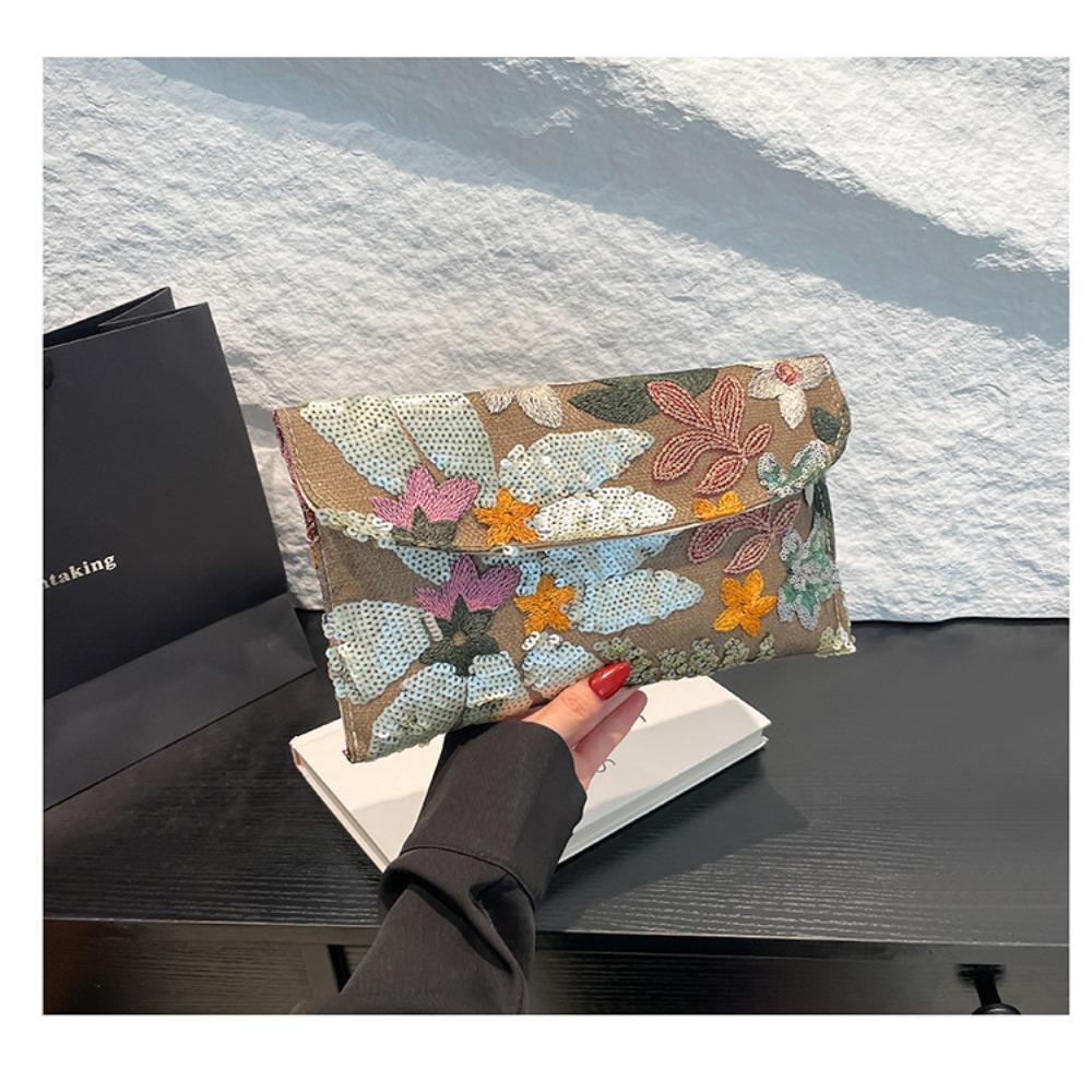 

Stylish Sequin Evening Clutch Bags Beaded Elegant Floral Embroidery Bags Glitter Exquisite Party Purses Formal Gatherings