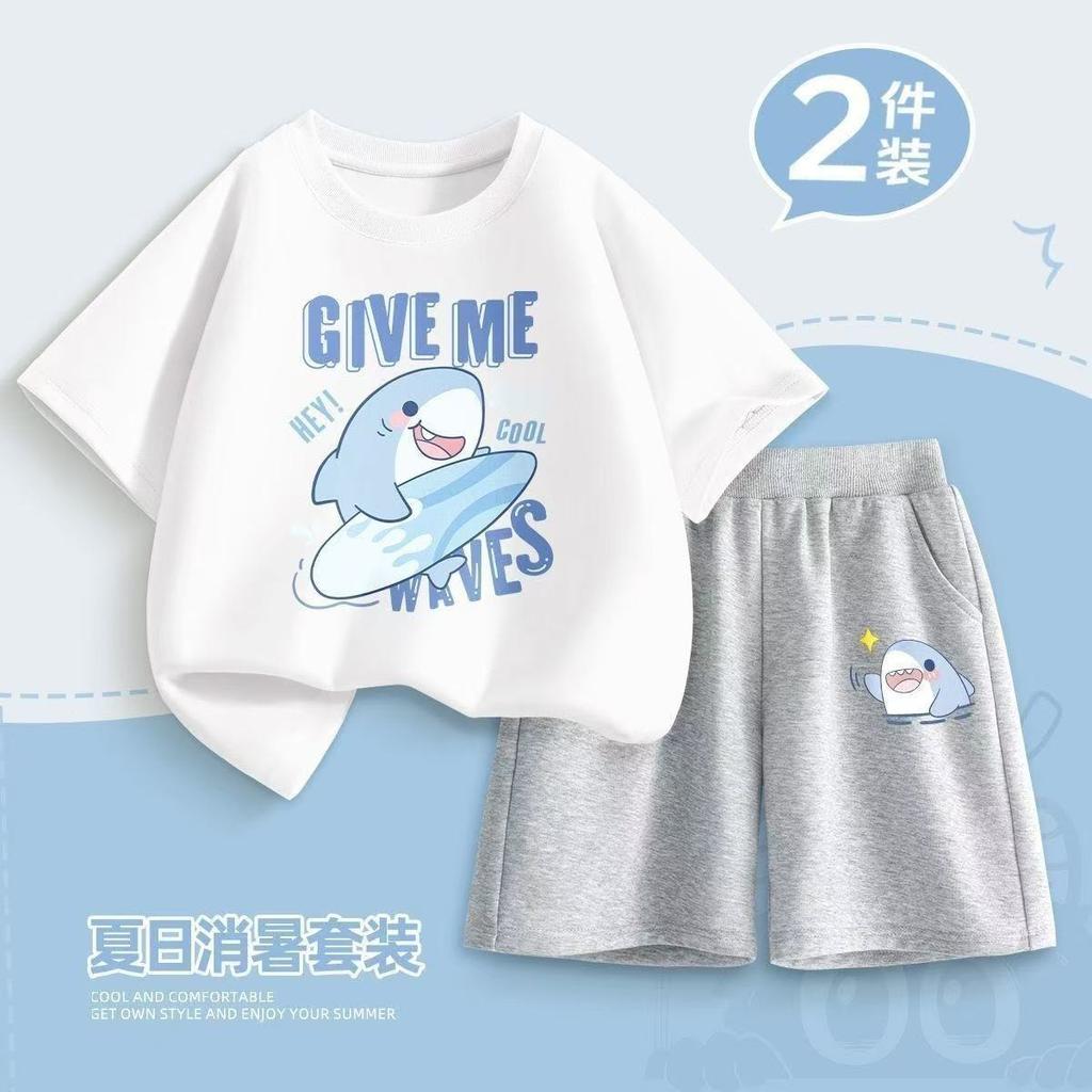 Summer Baby Girl Boy Clothes Set Children Bear Cartoon Printing T-shirt and Short 2 Pieces Suit Kid Shorts Sleeve Tracksuit