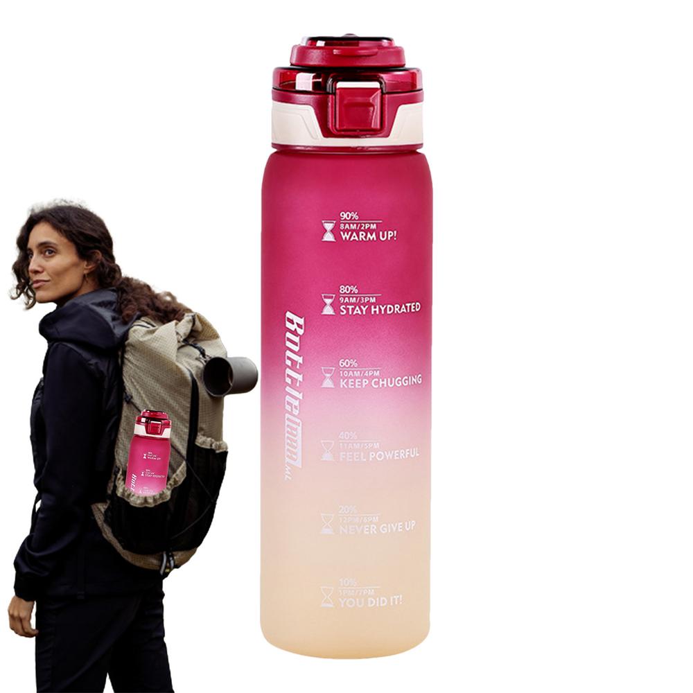 Leakproof Motivational Water Bottle 35 Oz Inspirational Drinking Bottles Easy To Carry Wide Mouth Spillproof Drinking Bottle