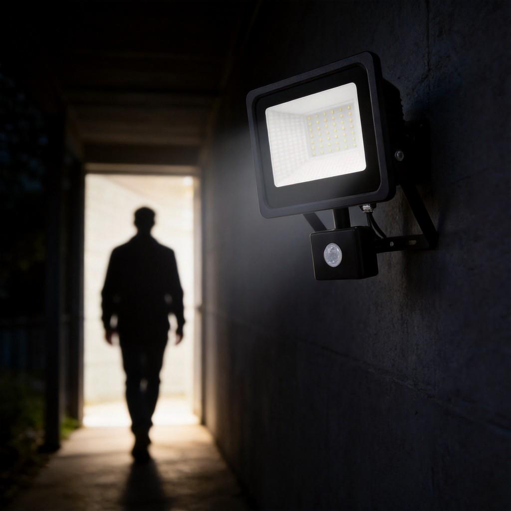 Pir Body Sensor Led Flood Light With Auto Motion Detection For Outdoor Security