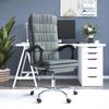 Office Chair with Reclining Function Dark Gray Fabric