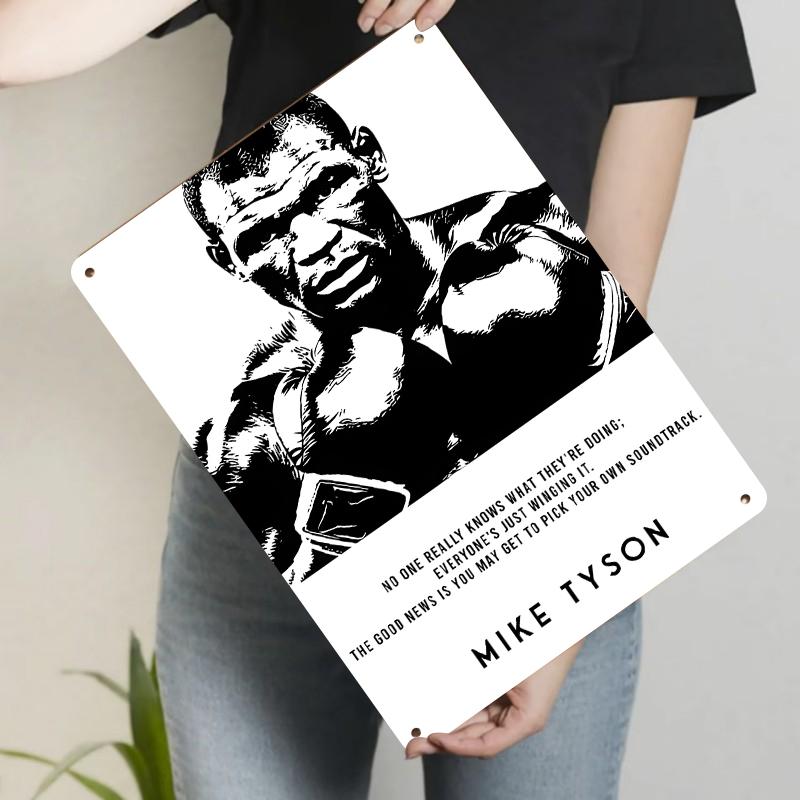 

Mike Tyson Motivational Metal Wall Art Inspirational Quote Boxing Legend Decor for Home Gym Office 20x30cm（7.8x11.8inch）