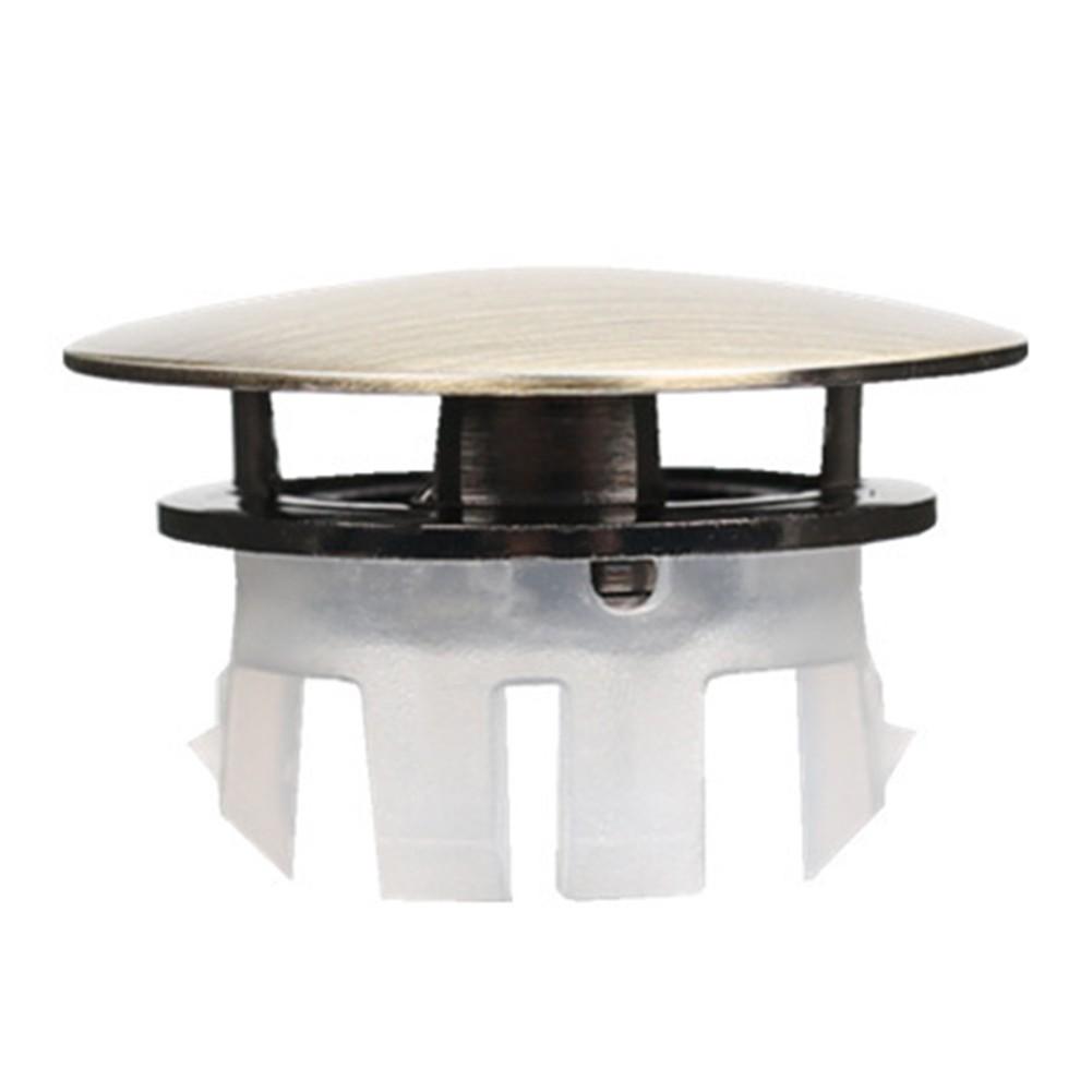 Sink Overflow Cap Brass Round Hole Cover for Bathroom Basin with Plastic Prongs