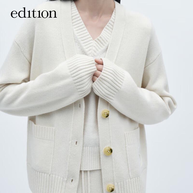 Edition Women's Merino Wool Knit Cardigan & Vest Set