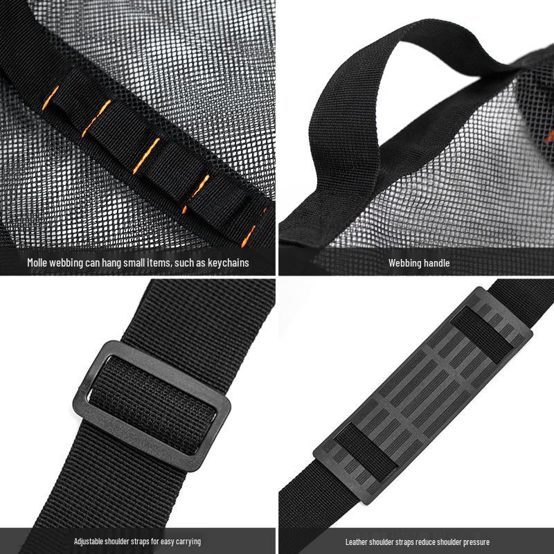 Cylinder Mesh Beach Bag: Portable Tote, Crossbody, Travel Wash Bag for Fitness & Swimming