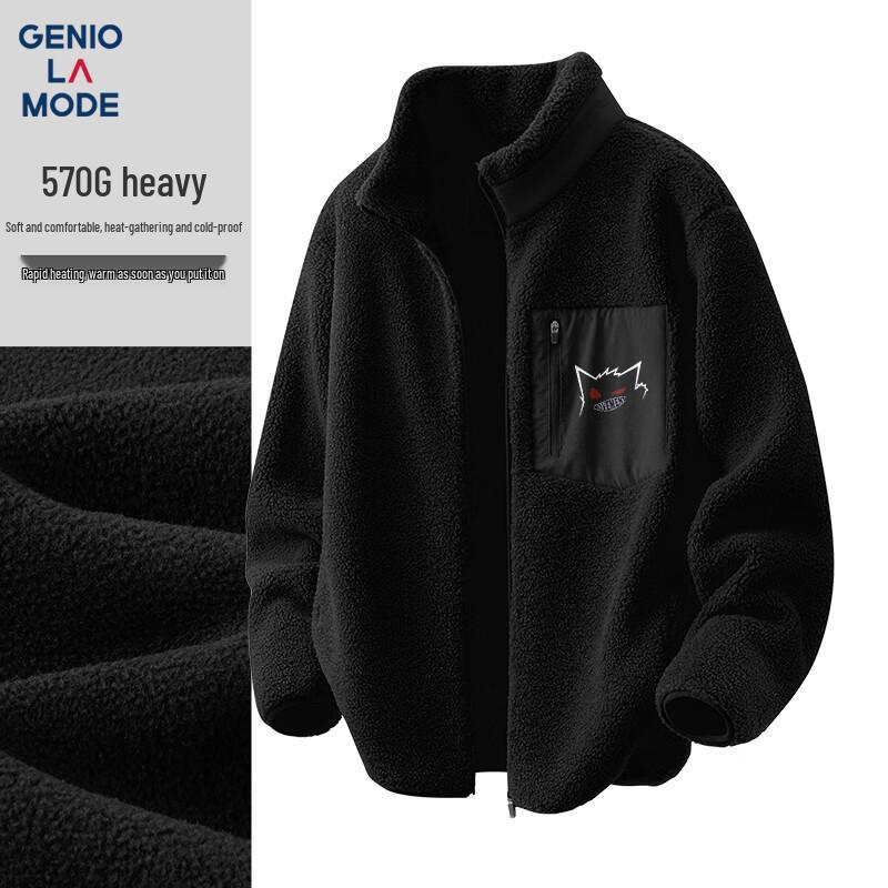 

GENIOLAMODE Men s Winter Heavyweight Plush Fleece Jacket 3XL